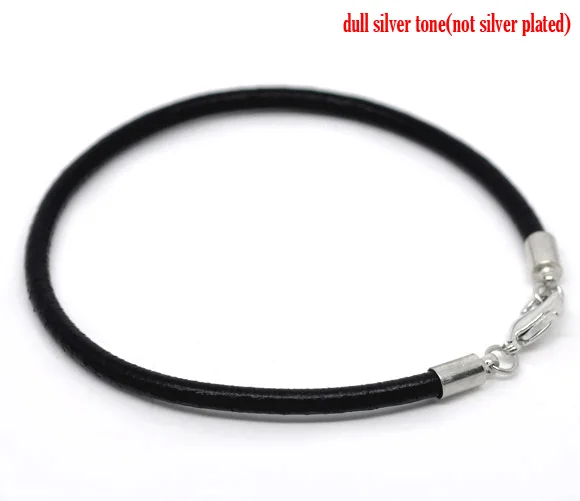Серебряные украшения doreenbeads омары с застежкой черные браслеты из настоящей кожи