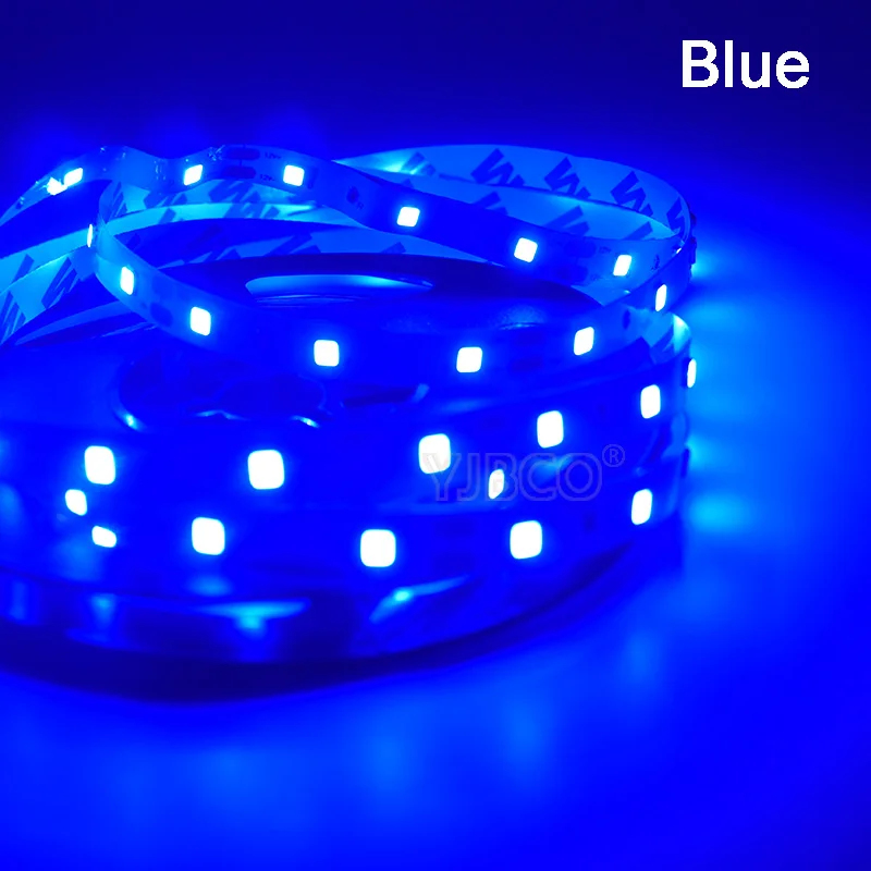 Blue 12 В 12 В 5 М 5050 2835 SMD светодиодный светильник RGB/белый/теплый белый/красный/зеленый/синий/желтый 60 светодиодов/м диод гибкая светодиодная лента IP20/IP65 - Испускаемый цвет: Blue