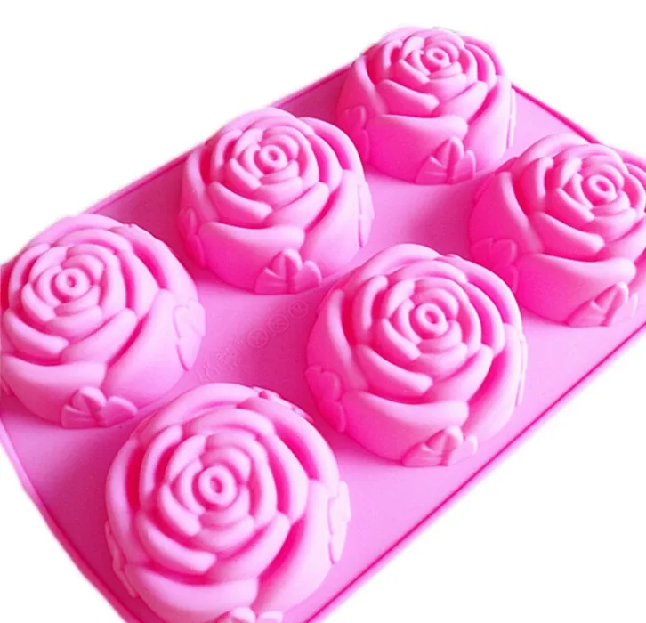 Силиконовые формы для торта 6-rose flower, формы для мороженого, шоколада, силиконовые формы для мыла, формы для выпечки 3D кексов, форма для выпечки, форма для торта