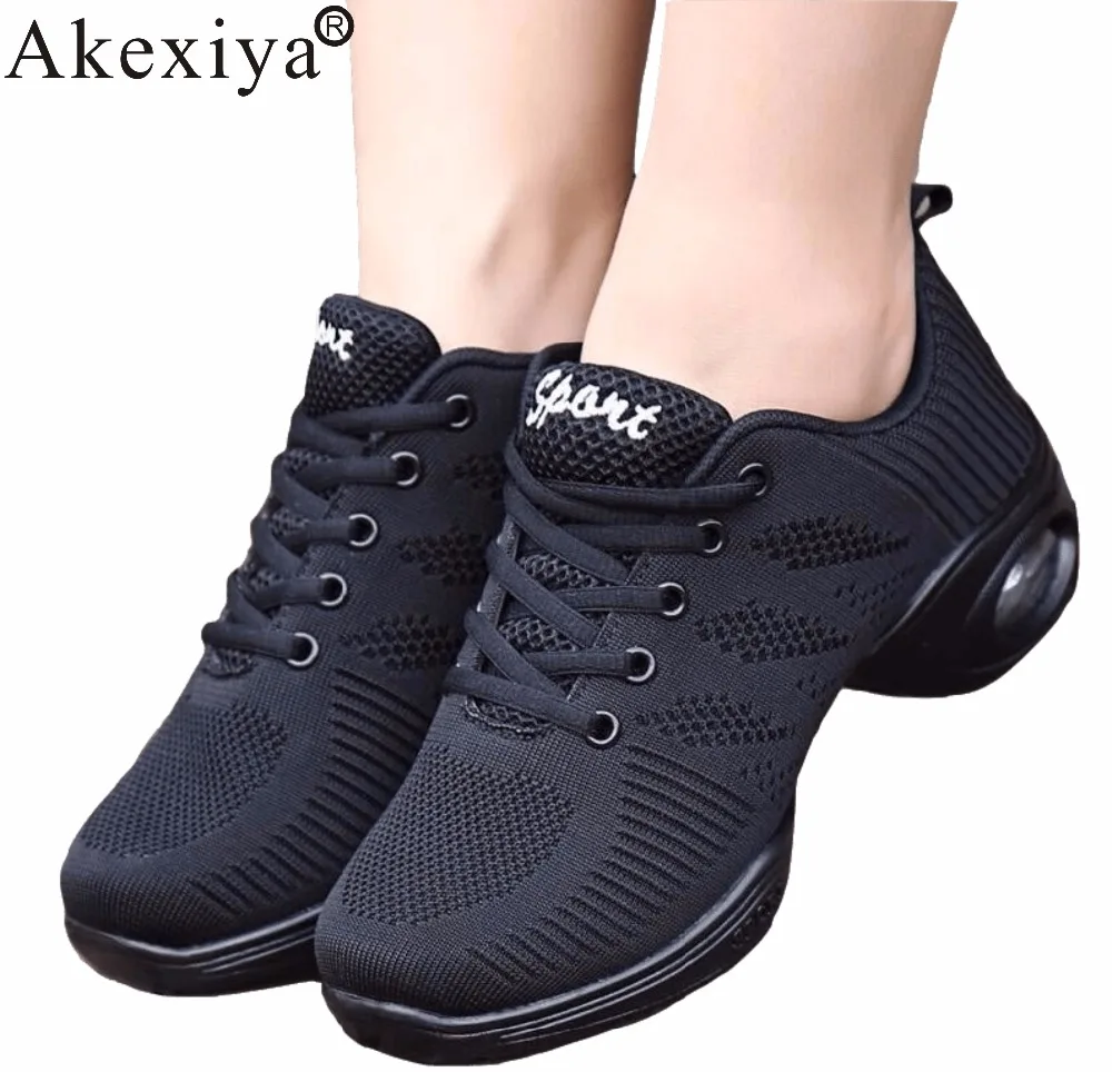 

Akexiya Dance Sneakers Women White&Black Ballet Shoes Lady's Ballroom Dance Shoes Female Jazz Dances For Dancing Gymnastics