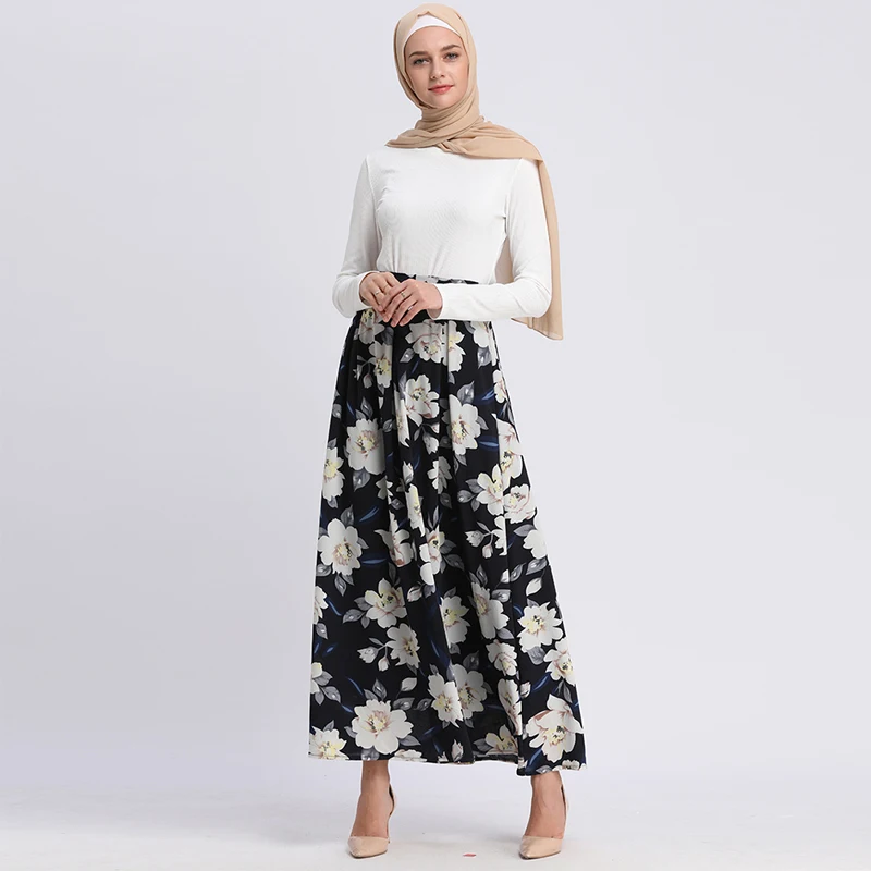 Faldas Mujer Moda 2019 High Waist Abaya Arabic Muslim Skirt Jupe Femme Long Islamic Skirts Womens Lange Rokken Islam Clothing |
