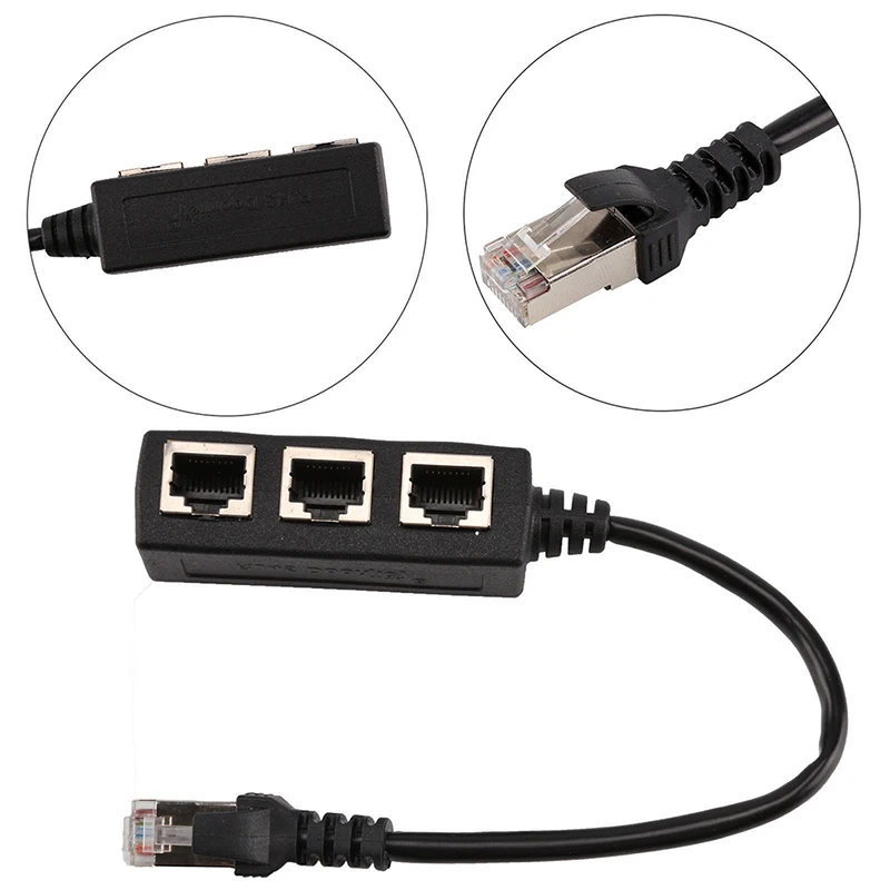 1 шт. RJ45 3 Ethernet LAN Сетевой кабель сплиттер расширитель адаптер разъем| |