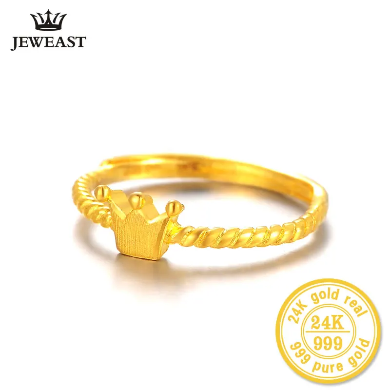 XXX BBB 24K чистое золото корона Формирующее женское 999 твердое кольцо Золотое