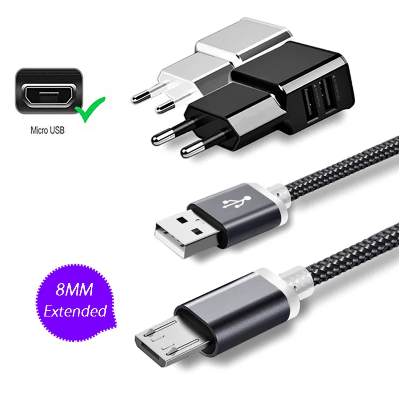10 мм удлиненный Micro usb зарядный кабель Microusb Android для Oukitel K10000 K6000 P K7 K8 K3 C8 C11|Кабели