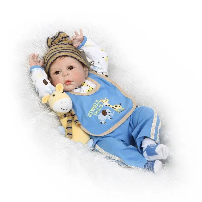 23&quot Full Body Silicone Reborn Baby Boy Doll Vinyl cameron awake Bebe Children Bath Toys Bonecas Gifts | Игрушки и хобби