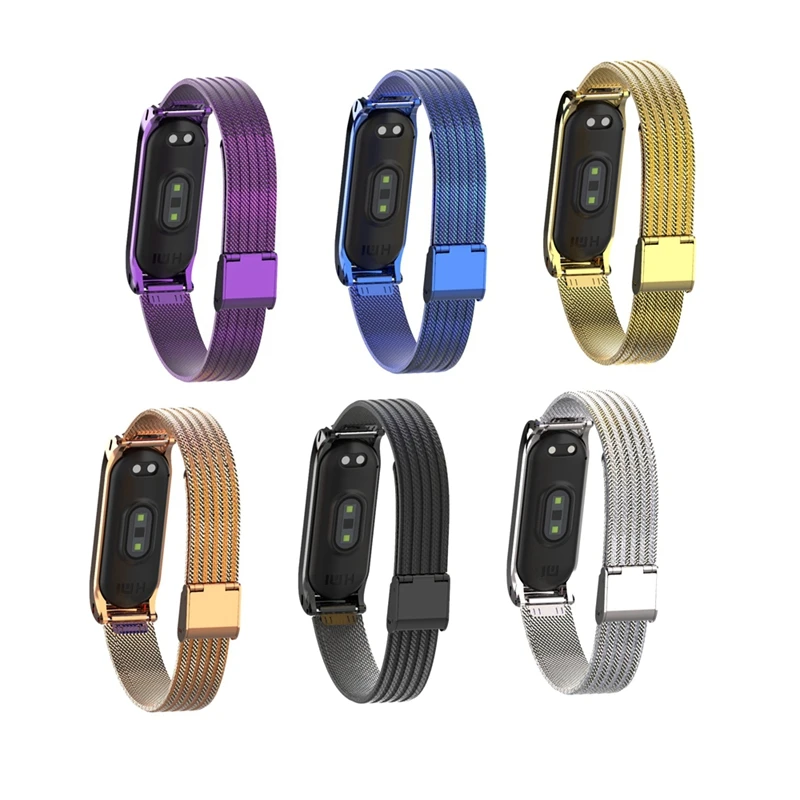 Браслет mi Band 4, металлический браслет из нержавеющей стали для Xiaomi mi, браслет mi Band 4, браслет Pulseira mi band 4, красный, черный