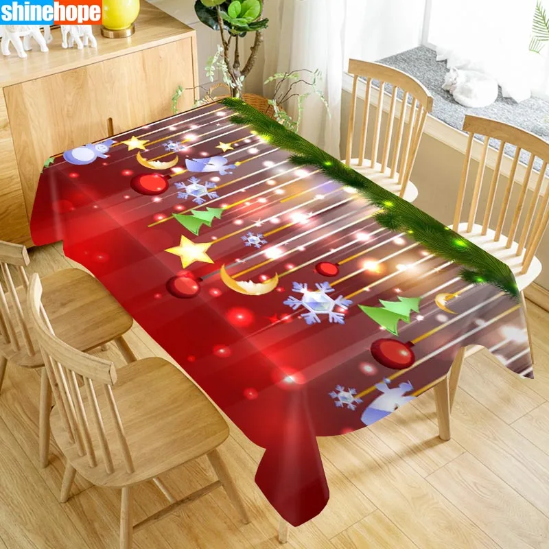 Oxford Cloth Customize Tablecloth Christmas Merry Tree Dust-proof Rectangular Table Cover For Party Home Decor 100X140cm |