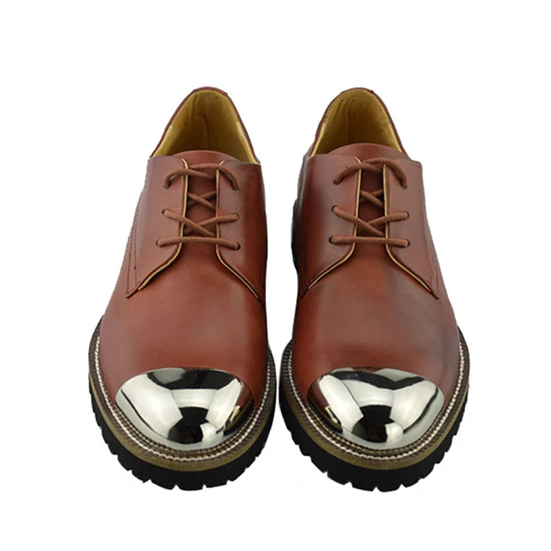 Новинка Мужская обувь из натуральной кожи Chaussure с металлическими наконечниками