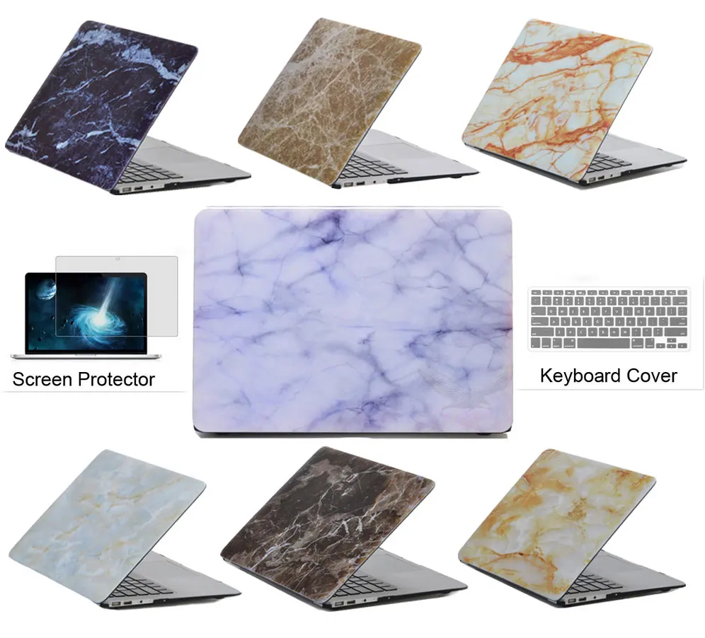 Матовый Жесткий чехол с мраморным принтом для MacBook Air 11 12 13 Pro 15 дюймов сенсорной