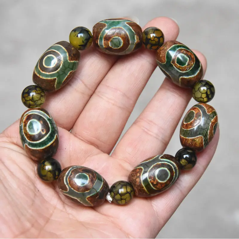 Браслет из тибетского старого агата чакра агат 22 х16 мм|bead bracelet|beaded chakra braceletsbeads beads