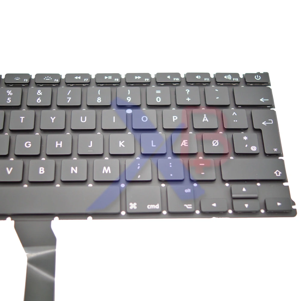 Для клавиатуры MacBook Air 13 3 дюйма A1369 A1466 DK с датской данией/подсветкой + винты для 100
