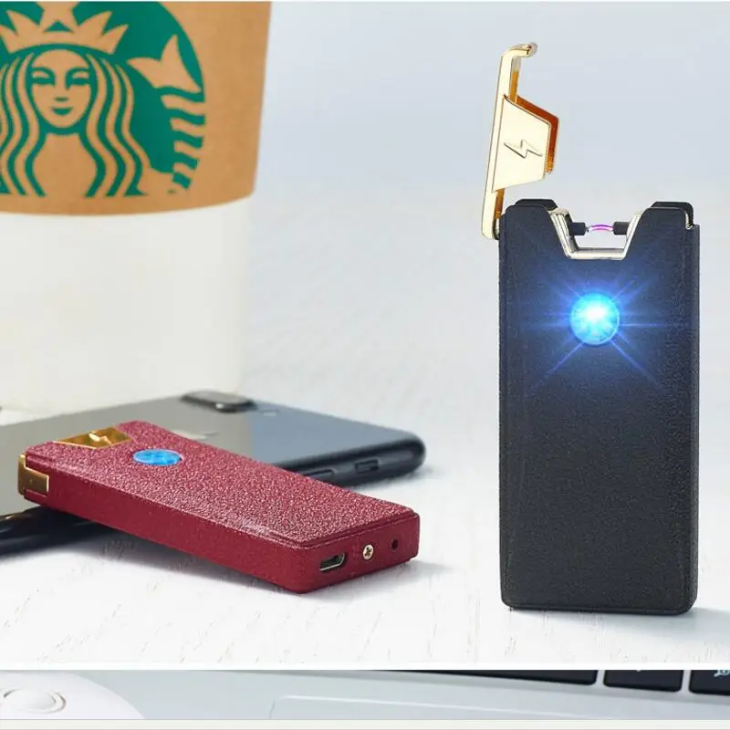 USB дуги пополнения Зажигалка Тонкий ветрозащитный творческий подарок для Для
