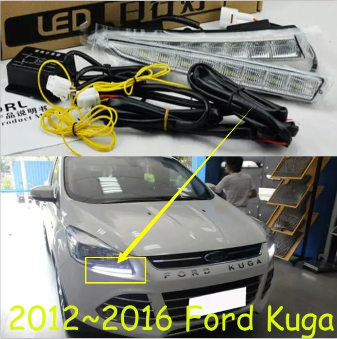 

car bumper headlight for ford kuga daytime light escape 2012~2016y DRL car accessories LED headlamp for kuga fog light