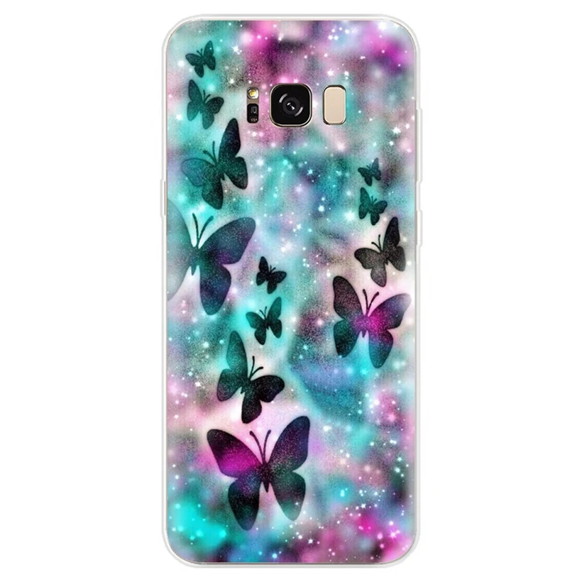 Силиконовый чехол для Samsung Galaxy J1 J3 J4 J5 J6 J7 S9 plus A3 A5 A7 A8 A30 A50 2016 2017 2018 бабочка AB030 |