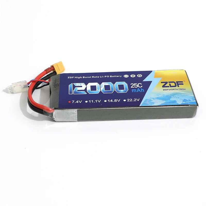 ZDF хорошее качество Lipo батарея 7 4 В 12000 мАч 25C 50C RC AKKU для самолета вертолета лодки FPV