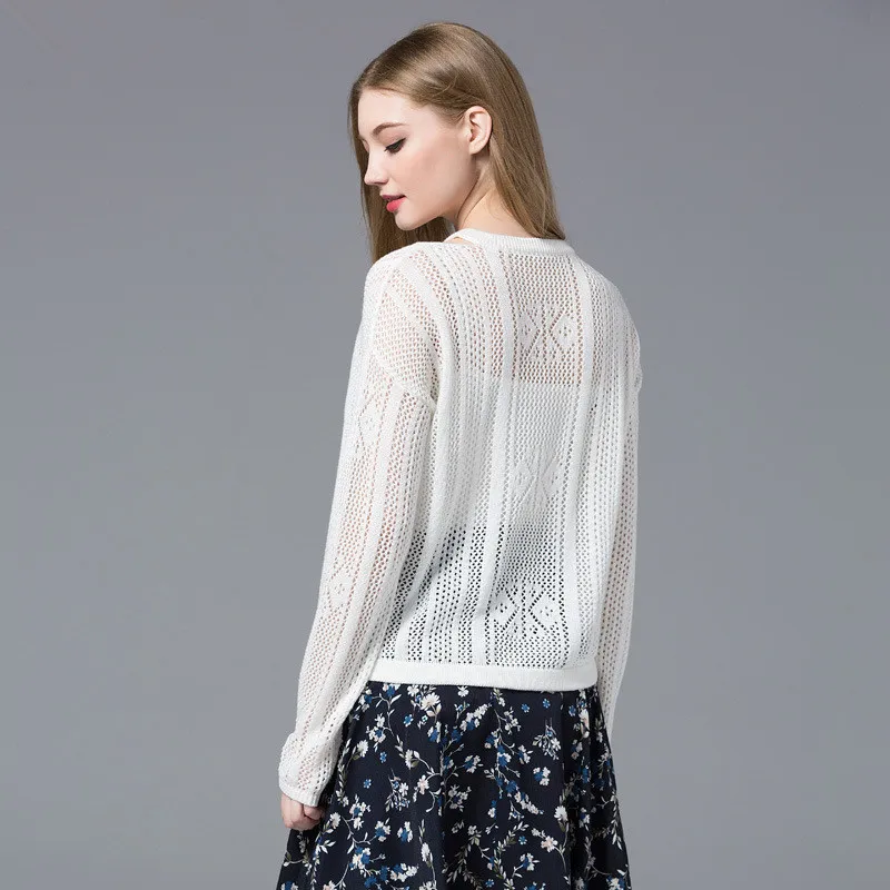 Womens Clothing Jumper Sweater Knitted Pullovers Hot 2018 Autumn Fashion Full Flare Sleeve O-Neck Hollow Out Loose Women Tops | Женская