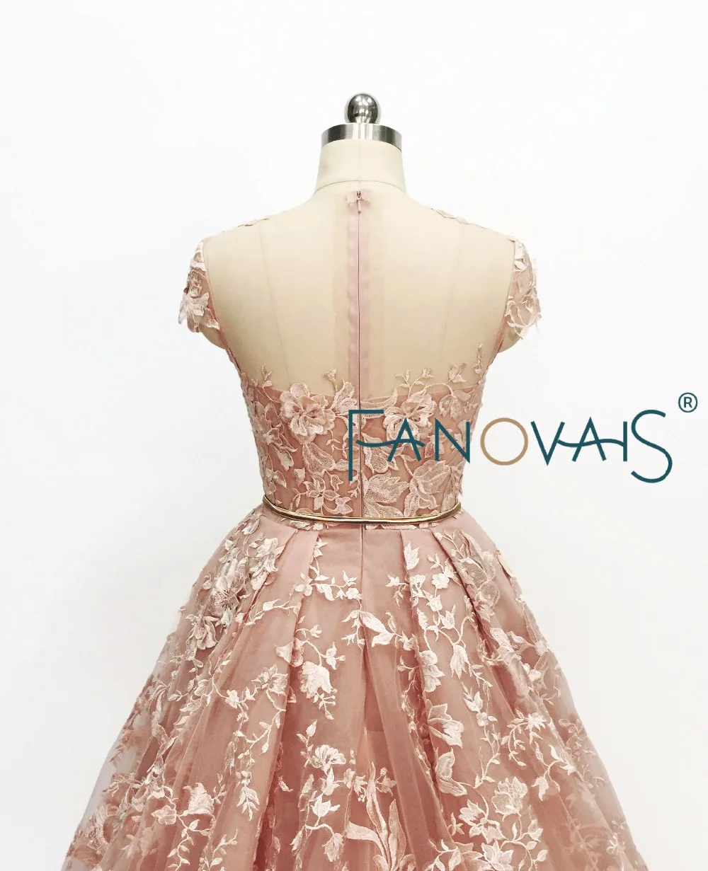 2019 кружевные вечерние платья Мыс рукава с поясом Vestido de fiesta Robe soiree роскошные Пром