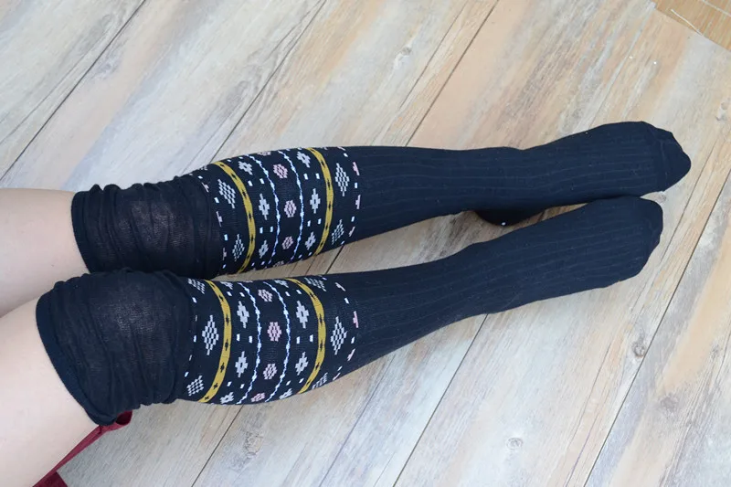 

Sweet Cotton Over Knee Stockings Fashion Pattern Women Thigh Stockings Spring Autumn Hot Sale
