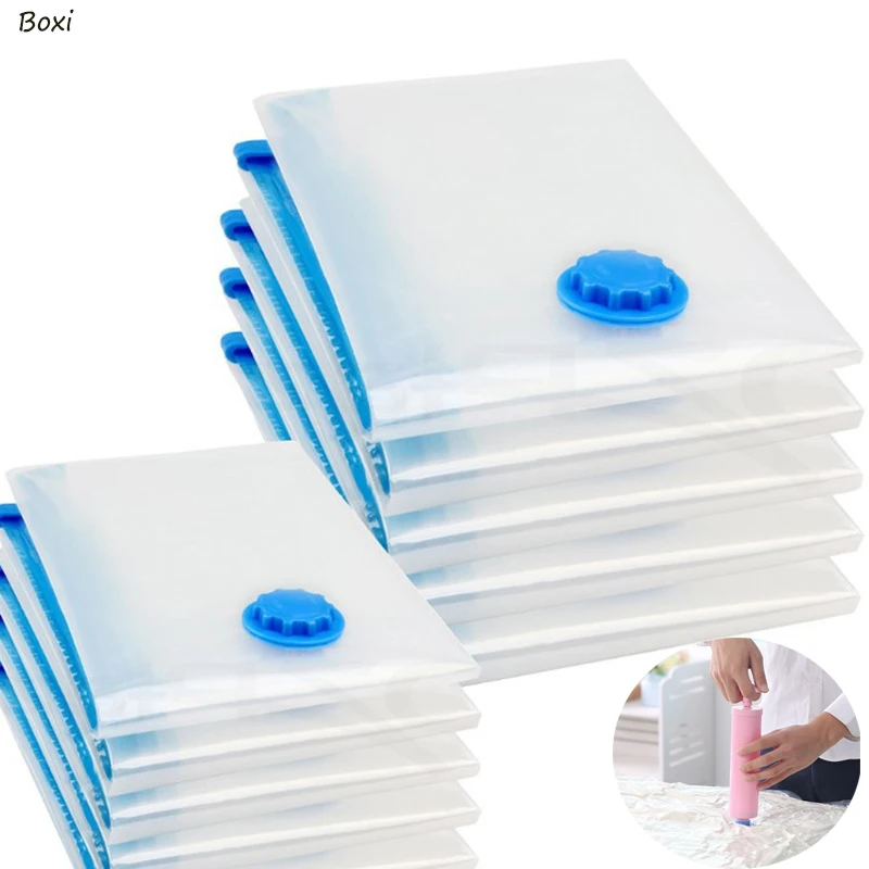 Boxi Новая Домашняя вакуумная сумка для хранения одежды прозрачные пластиковые