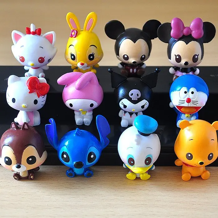 Игрушки Disney 12 шт./компл. классические Мультяшные фигурки Микки Минни Маус Стич
