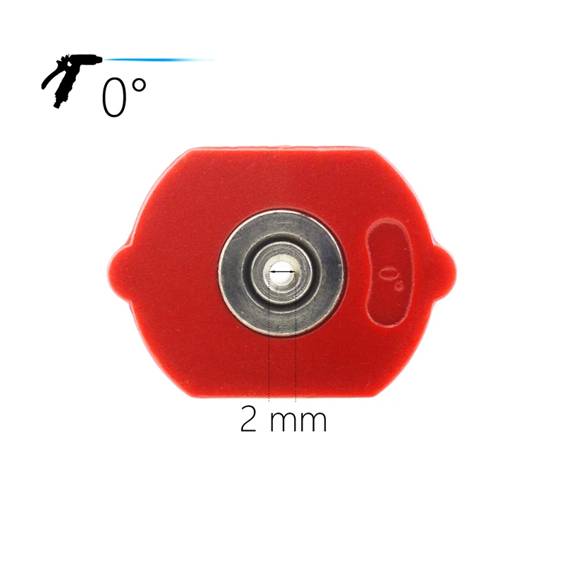 0 Degree Red Tip 1 шт., легко быстрый разъем, автомобильные стиральные сопла, металлическая струйная насадка, сопла, стиральные сопла, металлическая струйная насадка, сопла 2 мм, наконечник распылителя - Цвет: 0 Degree Red Tip