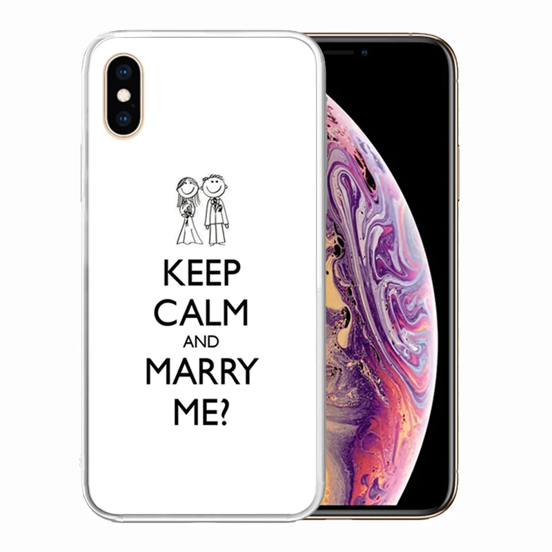 Soft Silicone Clear TPU Case for iPhone 11 Pro Max XS XR X 8 Plus 7 6S 5S 5 SE Durable Keep Calm and Carry On Cover | Мобильные