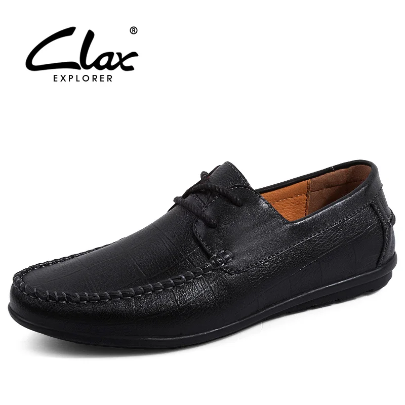 CLAX Men's Shoe Genuine Leather Casual Shoes 2018 Spring Summer Leisure Flats Male Walking Footwear | Обувь
