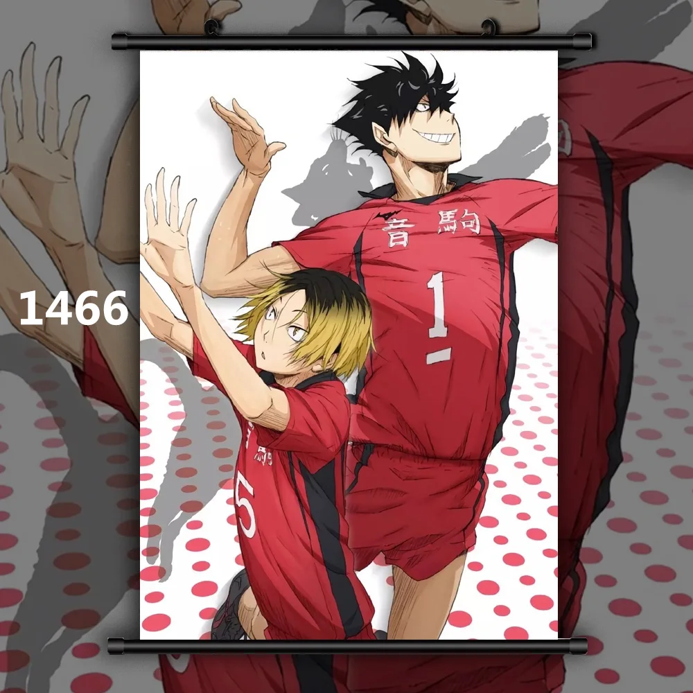 1466 Haikyuu Shoyo Tooru Koushi Wakatoshi Ryunosuke Аниме Манга настенный плакат свиток E - Цвет: 1466