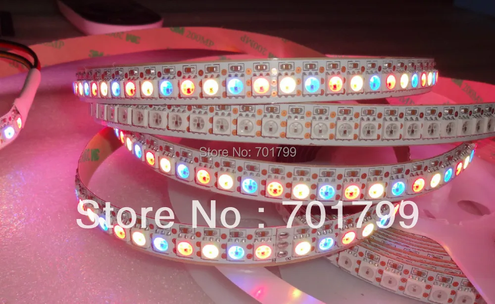 144 светодиодов/M WS2812B (5050 RGB LED с WS2811 IC встроенный) Светодиодные полосы пикселей DC5V 2