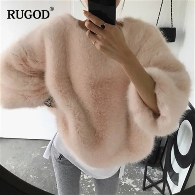 Woman Thicken Warm Jersey 2020 Korean Casual Long Sleeve Oversized Sweaters Female All Match Furry Winter Clothes YYQX069 | Женская