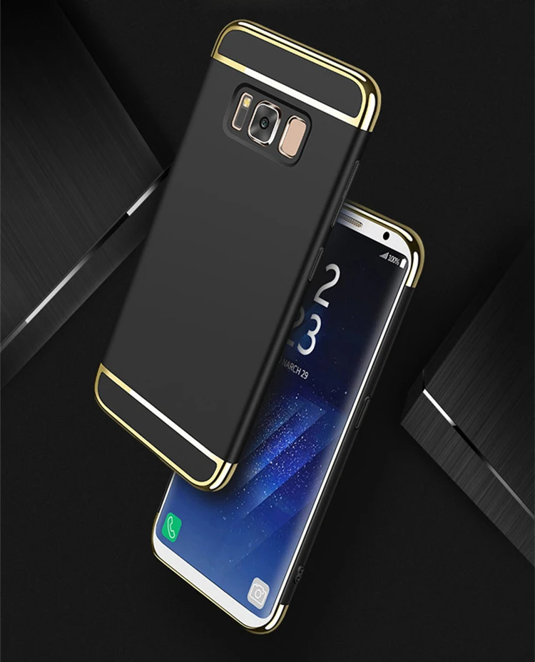 3 в 1 чехол для телефона для samsung galaxy s9 s8 s7 s6 edge plus задняя крышка позолоченный защитный чехол жесткий чехол