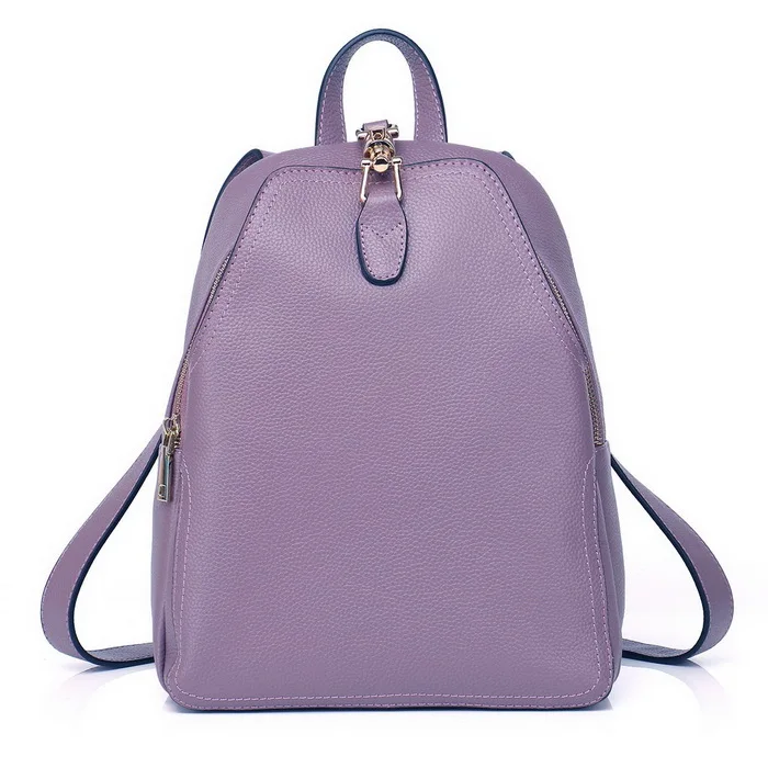 Taro Purple ZENCY белый серебристый серый цвет натуральная коровья кожа женские модные рюкзаки сумки для девушек из воловьей кожи рюкзак для покупок - Цвет: Taro Purple