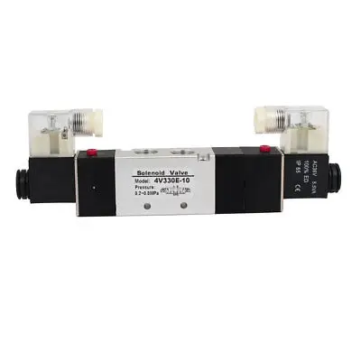 36VAC 3 Position 5 Way Double Head Pneumatic Solenoid Air Valve 4V330E-10 | Инструменты