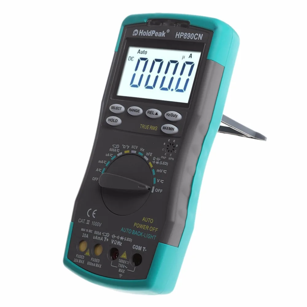 HoldPeak HP-890CN, высокая надежность, цифровой мультиметр, ПК, подключение, AC DC, измеритель напряжения, Удержание данных, относительный режим, 6000 отсчетов данных