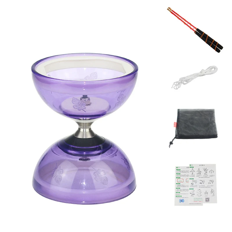Подшипник diabolo игрушки профессиональный набор Diabolo упаковка с веревочной сумкой Китай - Цвет: S-Purple