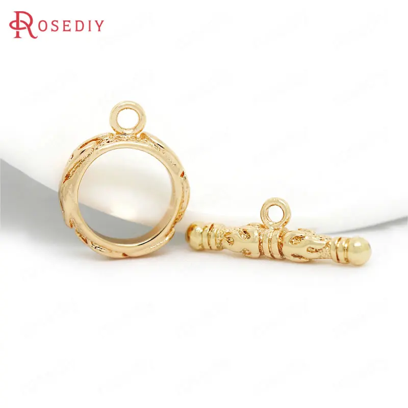 

Латунный круглый браслет 24 к золотистого цвета, 6 комплектов