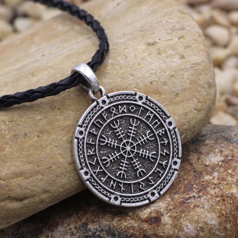 Youe shone мужчины Викинг один символ Рунический амулет узел Vegvisir ожерелье подвеска с