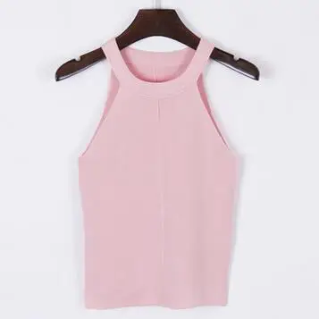 Новый Модный женский Трикотажный жилет короткий дизайн майка на бретельках