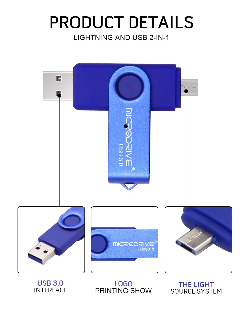 Цветной металлический Whirl USB флеш-накопитель Otg USB 3,0 32g 16g реальная емкость 128g 64g Флешка для мобильного телефона/ноутбука