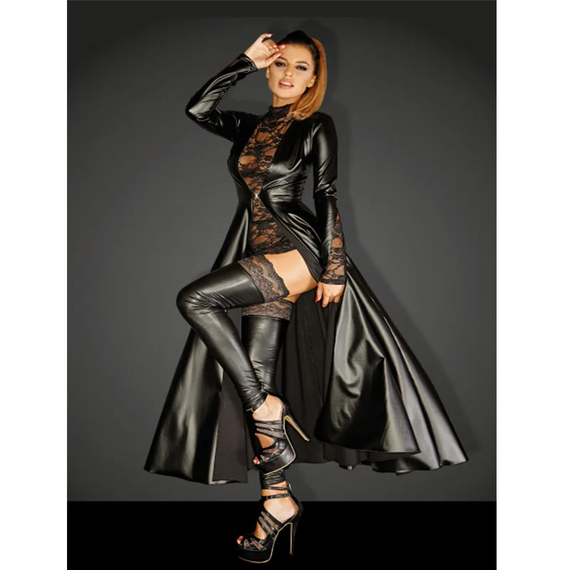 Женский костюм для косплея 2018 плащ из Матрицы Униформа кожаная накидка