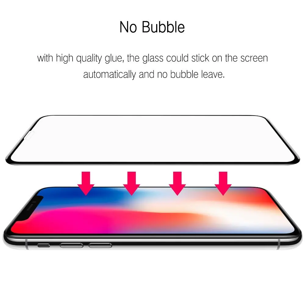 3D закаленное стекло для Apple iPhone X защитная пленка экрана полное покрытие защиты