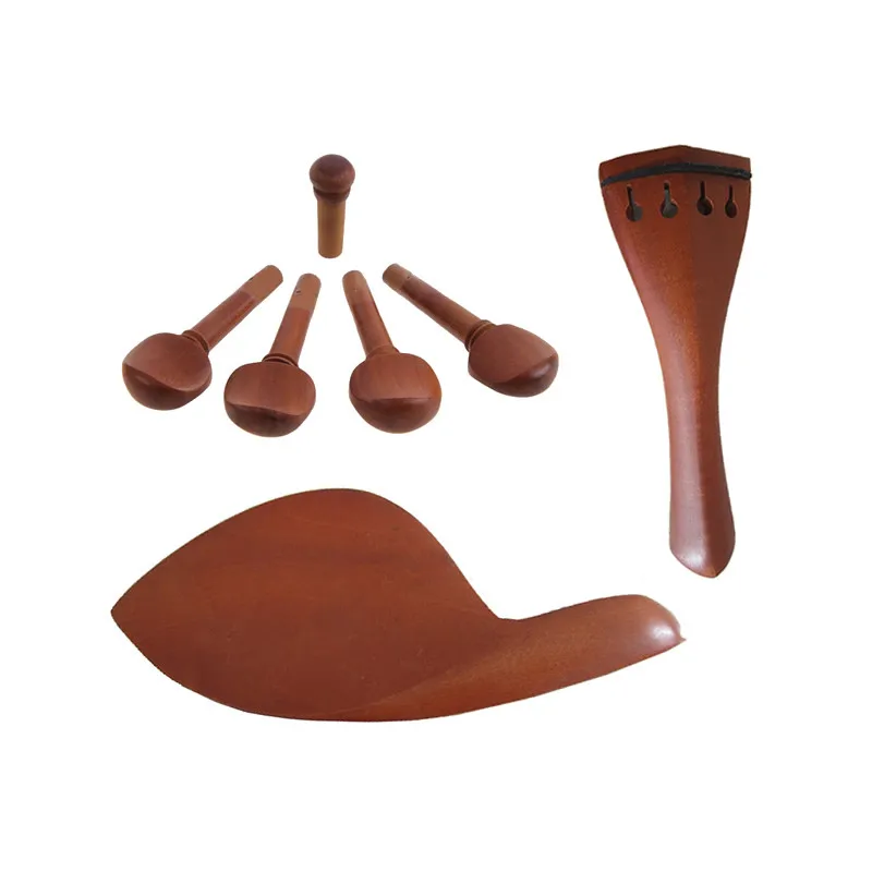 

One Set of Violin ChinRest Drawplates Knob Violino Tailpiece and Pegs 4/4 3/4 1/2 1/4 Size Jujube Wood Accessories