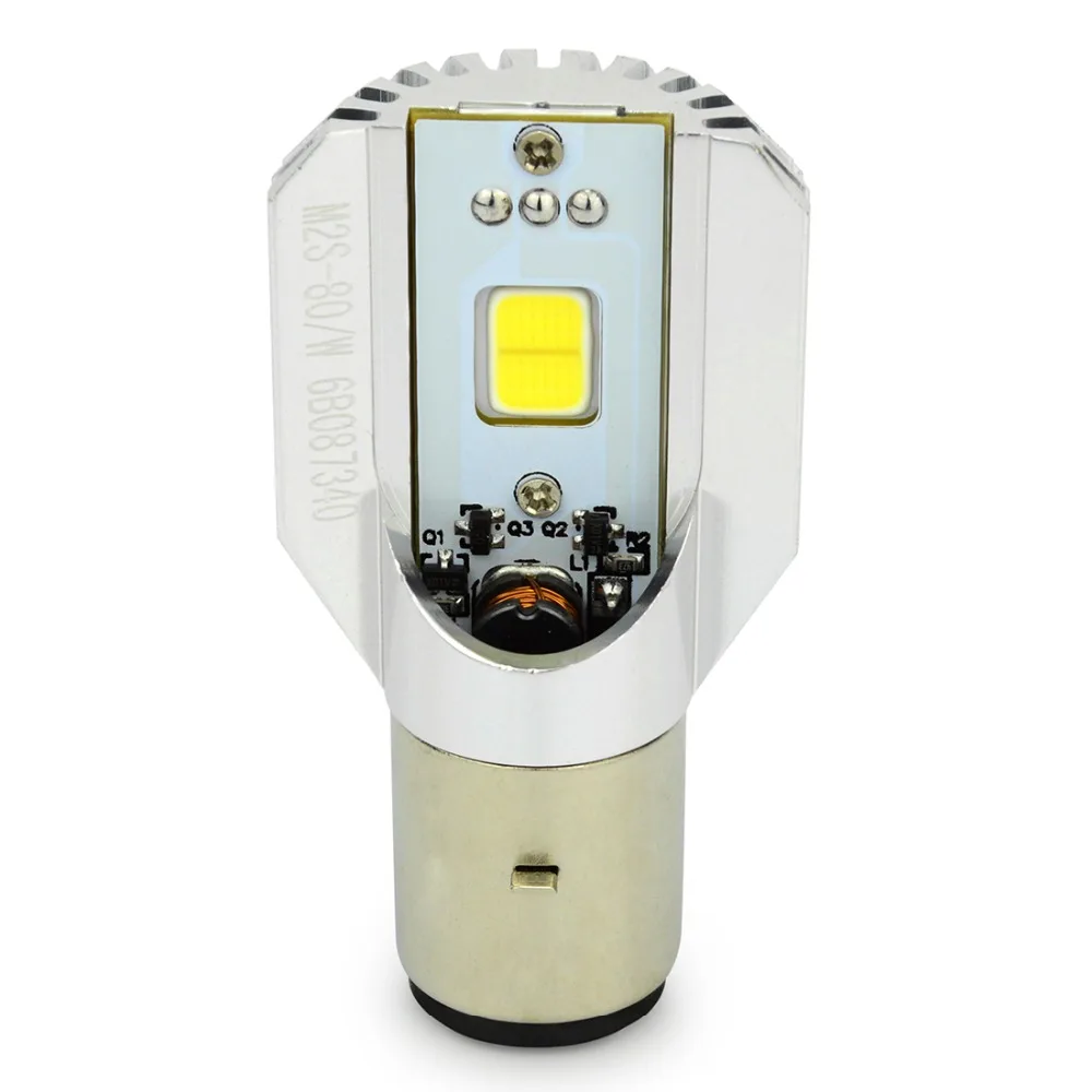 BA20D мотоцикл светодиодный головной светильник 800LM 6 Вт 6000 К Hi Lo луч все в одном фара