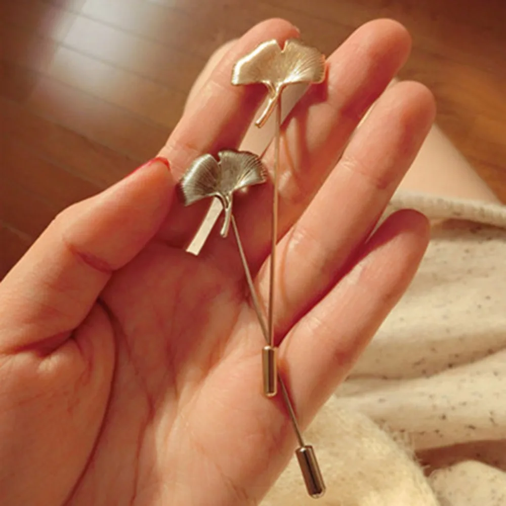 Женская заколка с отворотом золотого цвета брошь из сплава в виде цветка для