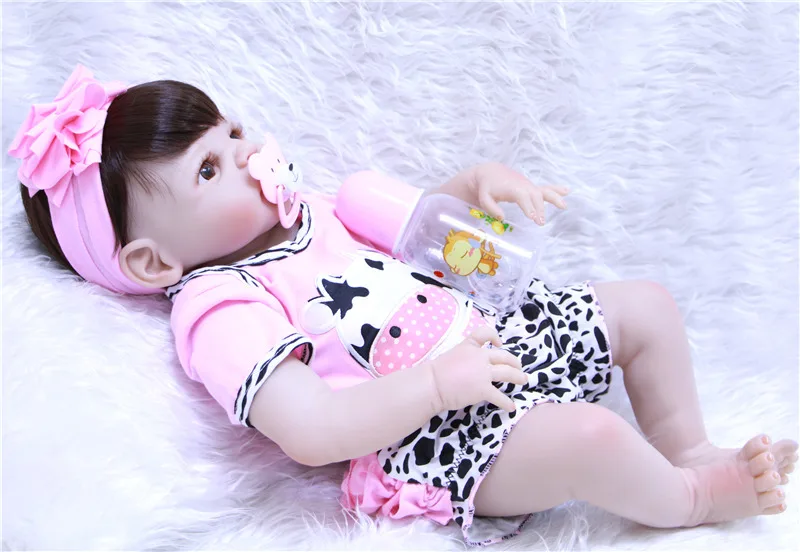 NPK Девочка Кукла reborn 23 &quotПолное Тело силиконовые baby куклы новорожденные младенцы