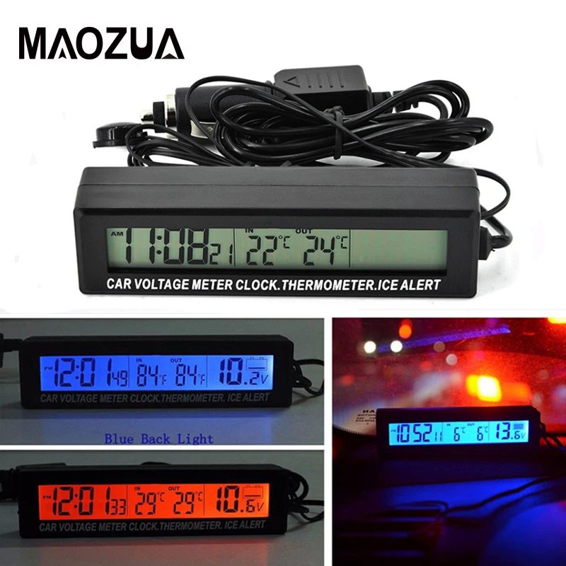 Автомобильные аксессуары 12 В/24 В электроника часы 3 In1 ЖК цифровые автомобилей