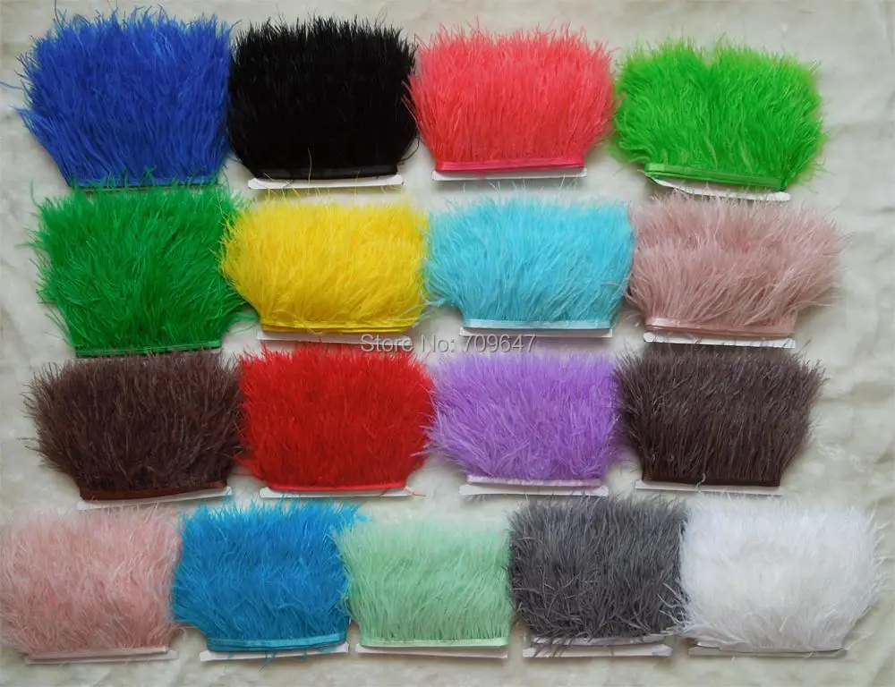 10 м/лот! Высота 8-10 см разноцветная бахрома страуса-отделка страусиного пера-отделка страуса-дешевые перья 17 цветов на выбор