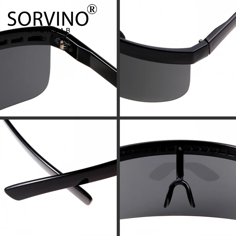 SORVINO, негабаритный козырек, защита, солнцезащитные очки для женщин и мужчин, фирменный дизайн, капюшон, очки, Большая Плоская Маска, солнцезащитные очки, 90 s, оттенки, SP58