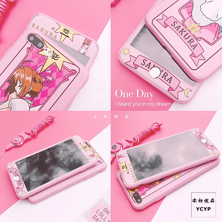 Чехол Sakura для iphone X Cardcaptor+ Защитная пленка для экрана из закаленного стекла для iphone 6 6s Plus 7 7plus 8 8plus Сейлор Мун