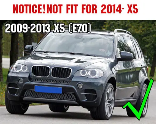 Подходит для 2008-2013 BMW X5 E70 хром ABS передняя сетка гриль решетка крышка отделка